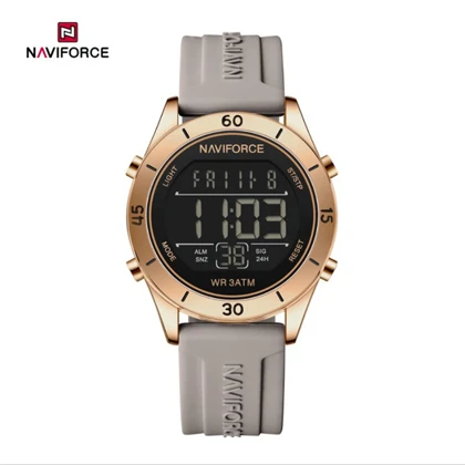 ساعت مچی مردانه نیوی فورس NF7111 طوسی بدنه رزگلد مدل m-10431