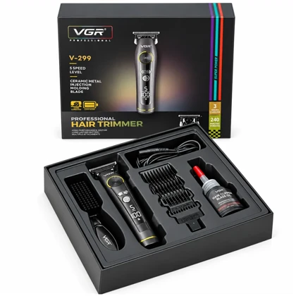 ماشین اصلاح مو و ریش وی جی آر VGR مدل V-299 با 5 تنظیم سرعت