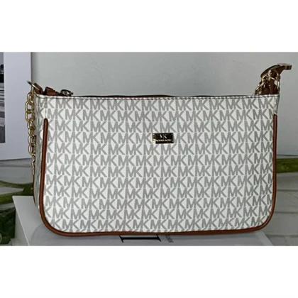 کیف دخترانه دوشی مایکل کورس چرم سفید Michael Kors