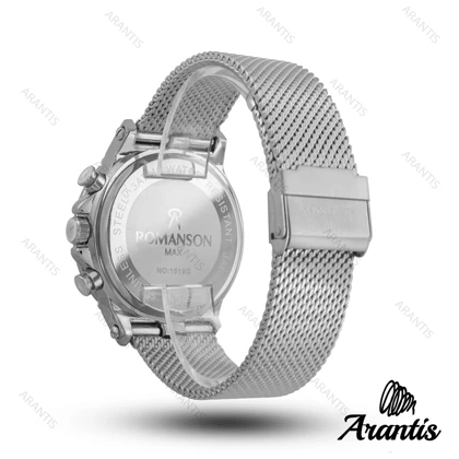 ساعت رومانسون سه موتوره بند استیل مردانه قهوه ای m-10053