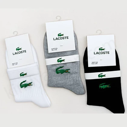 جوراب نیم ساق لاگوست – پک 3 عددی نخ پنبه درجه‌یک