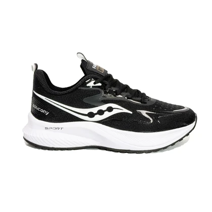 کتانی اسپرت مردانه مدل ساکونی Saucony رنگ مشکی زیره سفید کد 51208