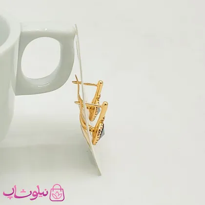 گوشواره زنانه ژوپینگ با سواروسکی آبی تیره