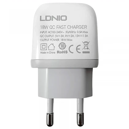 شارژر دیواری 18 وات الدنیو Ldnio مدل A1209Q با کابل تایپ سی