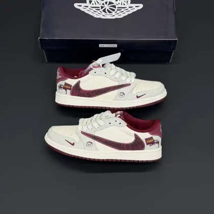 کفش ایر جردن وان لو تراویس اسکات استوسی Nike Air Jordan 1 Low Travis Scott x Stussy