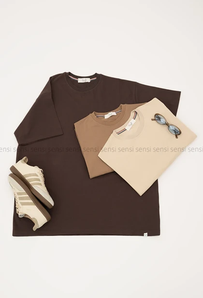 تیشرت لانگ پنبه رنگی کد1005339