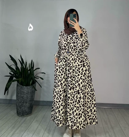 پیراهن مانتویی بلند تینا