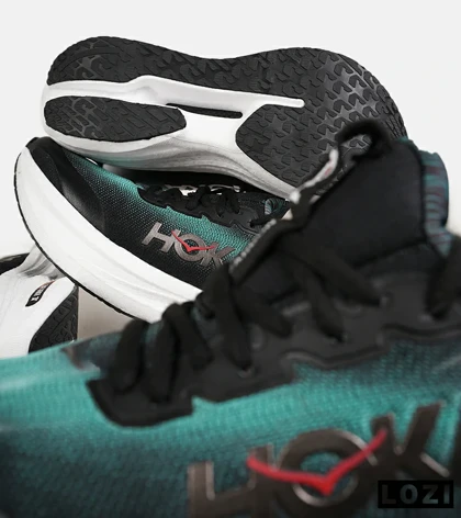 کفش کتانی مشکی سبز HOKA مدل 7396