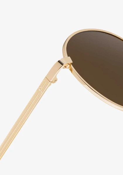 عینک آفتابی دی فرانکلین مدل D.franklin Round Legacy Gold / Dark Brown