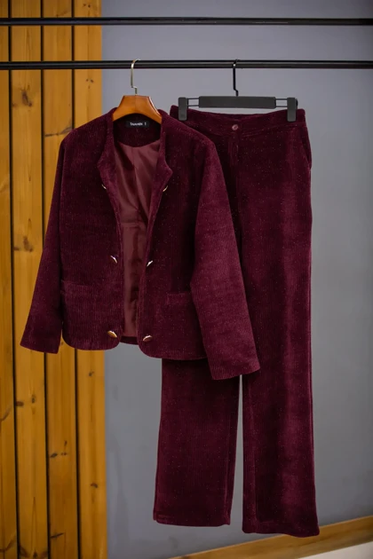 جکت زنانه دکمه نما آستردار