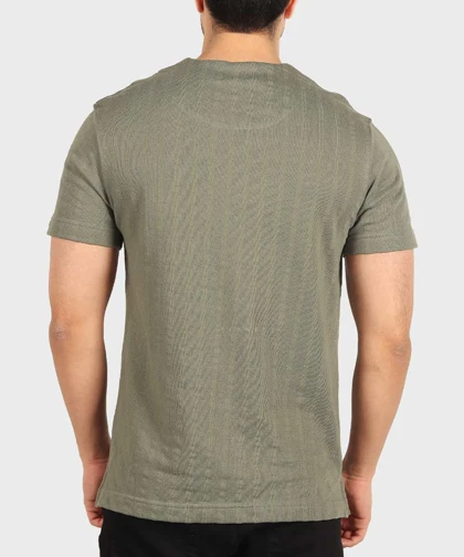 تیشرت یقه کوبایی ساده 4207