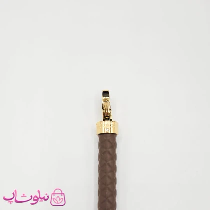 دستبند امگا رابر قهوه ای موکا با قفل طلایی سایز لارج کیفیت مستر کد 1100