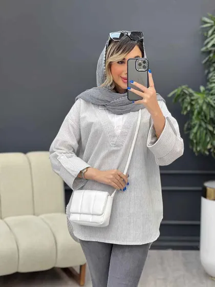 شومیز ترکیبی راه راه