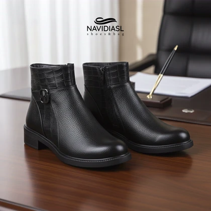 نیم بوت زنانه چرم کد 2048006