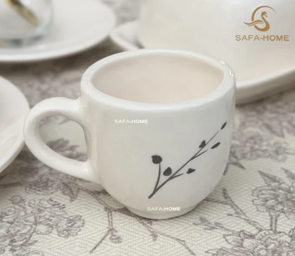 سرویس صبحانه خوری دوژان طرح برگ نقره‌ای 25 پارچه
