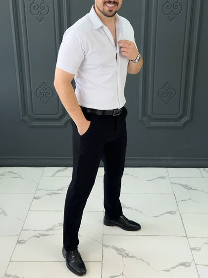 پیراهن ساده 031663 سفید