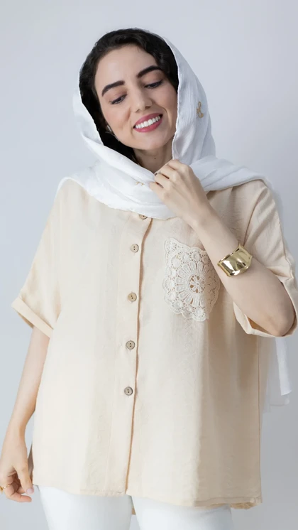 شومیز جیب مکرومه