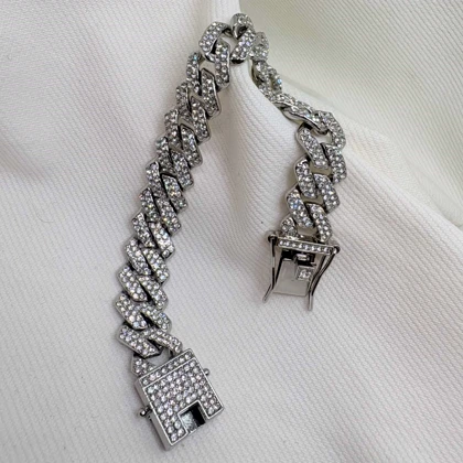 دستبند چین فول نگین | فقل کتابی