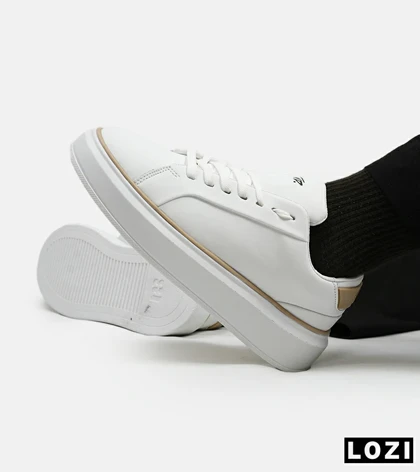 کفش اسنیکرزمردانه سفید کرم PULL & BEAR