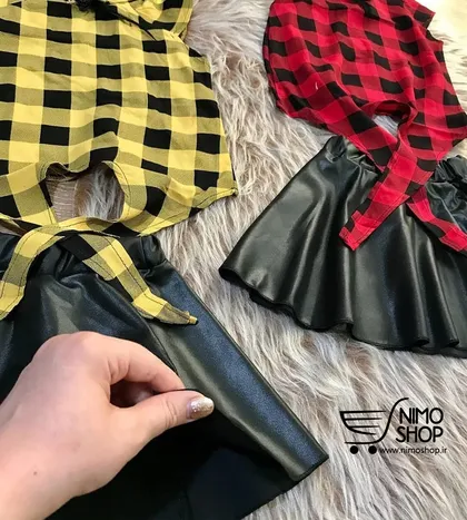 شومیز دامن چرم دخترانه