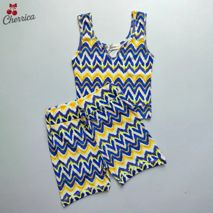 ست کراپ و شلوارک آبرنگ