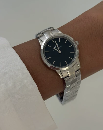 ساعت دنیل ولینگتون یونیتون زنانه نقره ای صفحه مشکی Daniel Wellington Silver