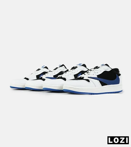 کفش کتانی مردانه سفید مشکی آبی NIKE travis scott مدل 7342