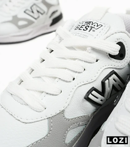 کفش کتانی مردانه سفید طوسی NEW BALANCE yg niubailun