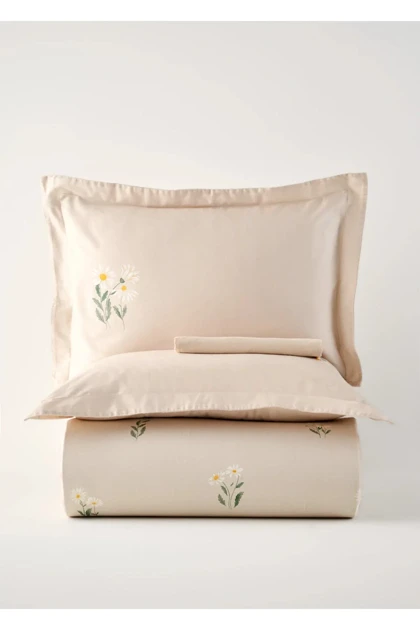 سرویس روتختی دو نفره Bella Maison مدل Daisy ساتن - بژ