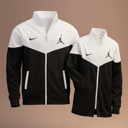 ست دو نفره سویشرت سفید مشکی مدل Nike Jordan