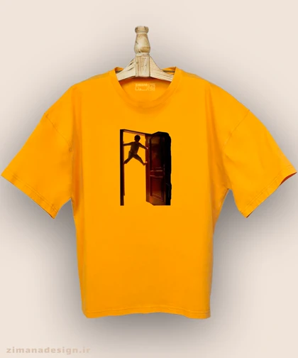 تیشرت لش مردانه و زنانه نوستالژی طرح بالا رفتن از چارچوب در