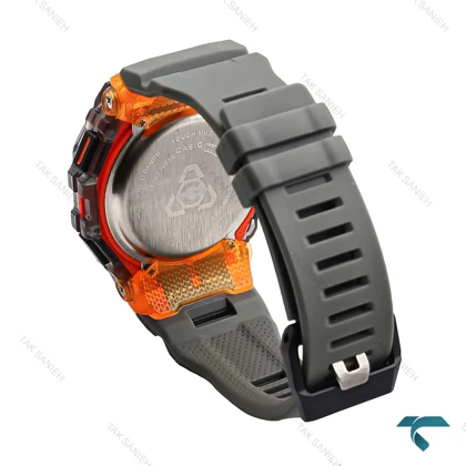 ساعت جیشاک GB200 مردانه طوسی نارنجی Gshock-6552-G