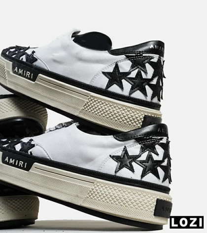 کفش اسنیکرزسفید مشکی Amiri Stars مدل 6001