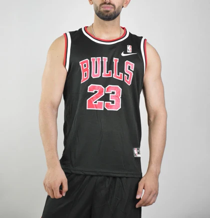 ست رکابی و شلوارک بسکتبالی مردانه شیکاگو بولز مدل Dri Fit-9996 مشکی