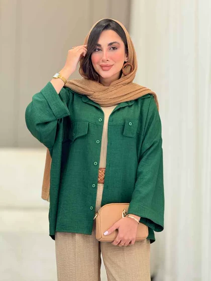 مانتو سر جیب نما آستین پاکتی