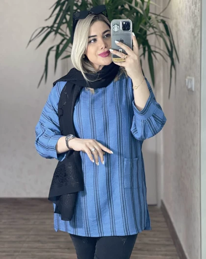 مانتو تونیک راه راه کد 50150