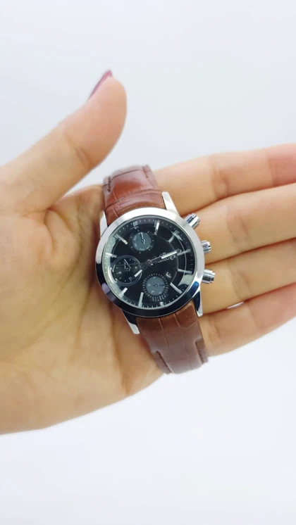 ساعت مچی زنانه الگانس Elegance با بند چرم و سبک 3موتوره