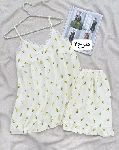 ست تاپ و شلوارک کاپ‌دار کد 5541