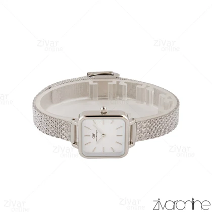 ساعت دنیل ولینگتون زنانه مربعی بند حصیری صفحه سفید 104807