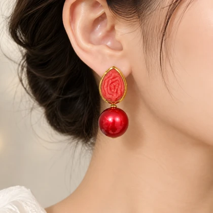 گوشواره میناکاری کد gm435گالری زیور آلات آوآرین