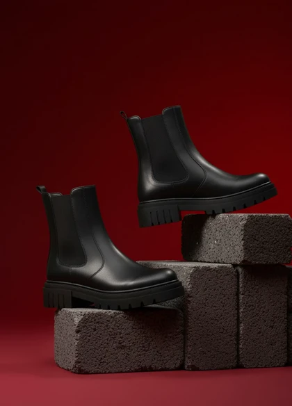 نیم بوت زنانه چلسی دوطرف کش-مشکی