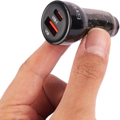 شارژر فندکی فست شارژ تایپ‌سی و USB خودرو 30 وات ارلدام Earldom CC31