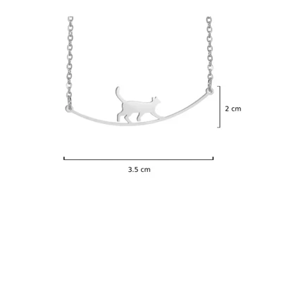 گردنبند گربه بند باز نقره و زنجیر نقره 925