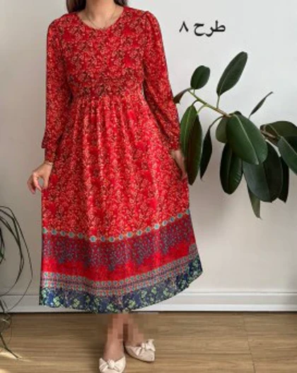 پیراهن حریر حاشیه‌دار