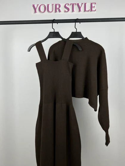 ست پیراهن بافت و رویه 7706