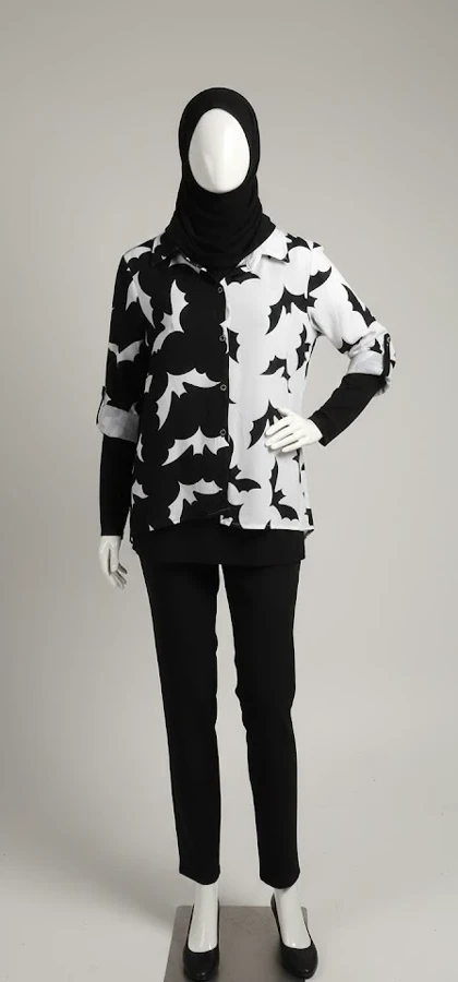 شومیز طرح دار بوگاتی