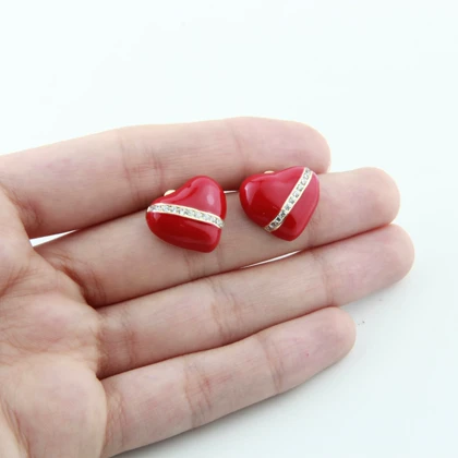 گوشواره زنانه مدل قلب خطی