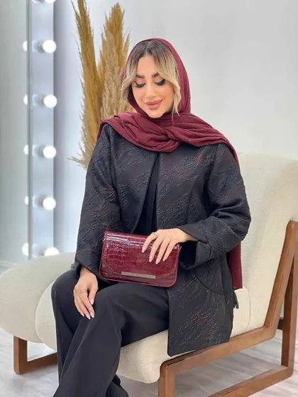 مانتو ژاکارد جلو باز