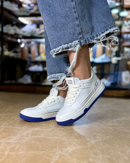 کتانی زنانه مدل ونس ساق‌دار میو میو miu miu