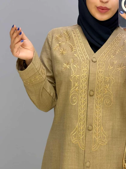 مانتو یقه هفت شانتون دلدار کد 458270